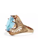 Aquamarine Original Vintage 14K Rose Gold Ring Vintage Jewlery vrc003r